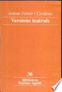 VERSIONS TEATRALS | 9788484156062 | FEBRER I CARDONA, ANTONI