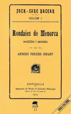 RONDAIES DE MENORCA VOLUM 1 | 7262017 | FERRER GINART, ANDREU