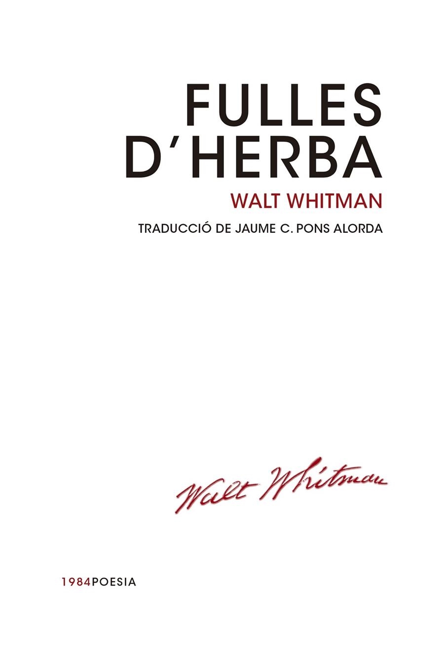 FULLES D HERBA | 9788415835301 | WHITMAN, WALT
