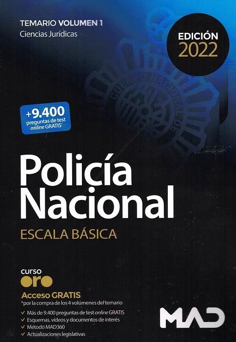 POLICIA NACIONAL ESCALA BASICA TEMARIO I | 9788414256589 | VARIOS