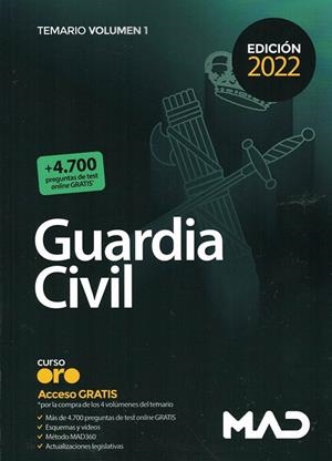 TEMARIO VOL.1 GUARDIA CIVIL (2022) | 9788414257494 | VVAA