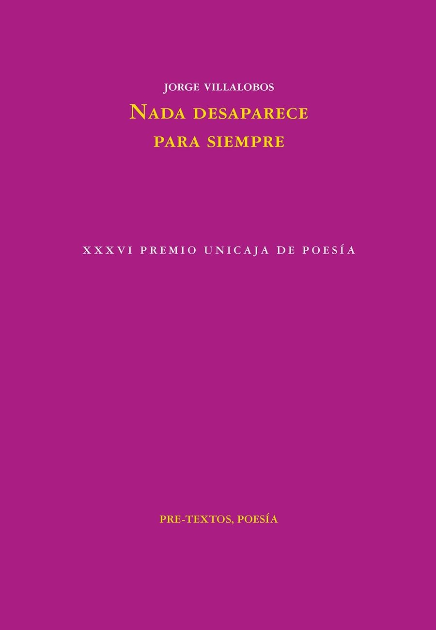 NADA DESAPARECE PARA SIEMPRE | 9788418935961 | VILLALOBOS, JORGE
