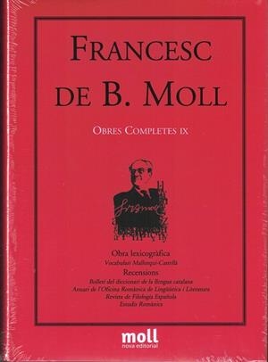 OBRA LEXICOGRÀFICA. RECENSIONS. O.C. MOLL IX | 9788427318090 | MOLL CASASNOVAS, FRANCESC DE BORJA