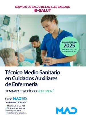 AUXILIAR DE ENFERMERIA TEMARIO 1 2025 IBSALUT | 9791370280376