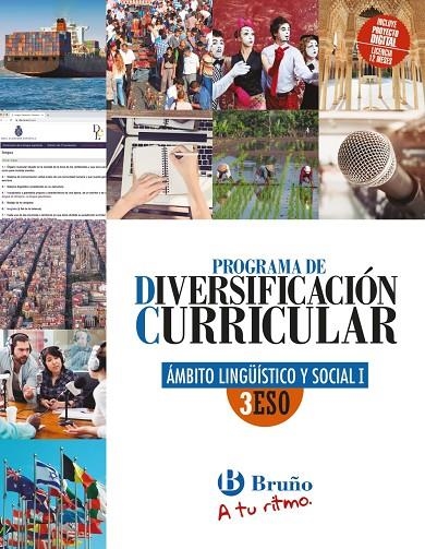 DIVERSIFICACIÓN CURRICULAR ÁMBITO LINGÜÍSTICO Y SOCIAL 3 ESO A TU RITMO | 9788469632970 | EQUIPO BRUÑO